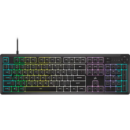 Corsair K55 Core Gaming Keyboard; Backlit Zoned RGB LED; Rubberdome