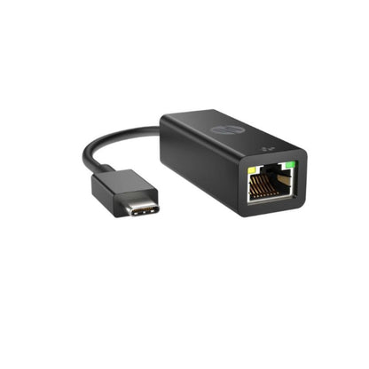 HP USB-C to RJ45 Gigabit Ethernet Adapter Black Compact Plug and Play Design