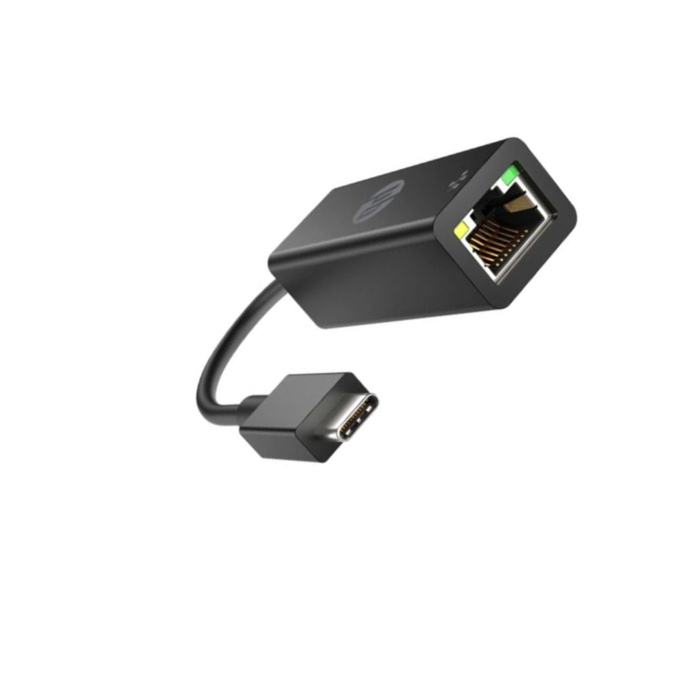 HP USB-C to RJ45 Gigabit Ethernet Adapter Black Compact Plug and Play Design
