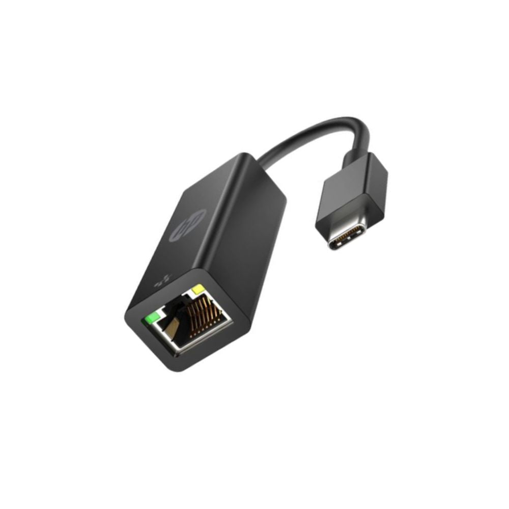 HP USB-C to RJ45 Gigabit Ethernet Adapter Black Compact Plug and Play Design