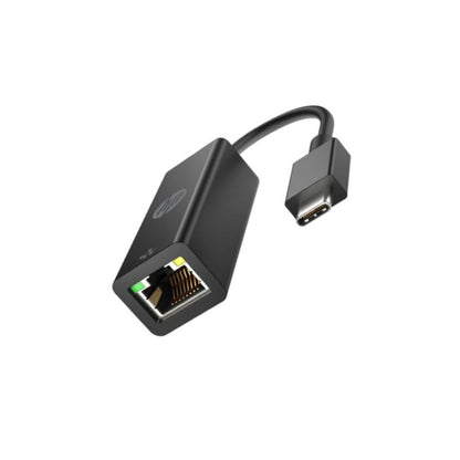 HP USB-C to RJ45 Gigabit Ethernet Adapter Black Compact Plug and Play Design