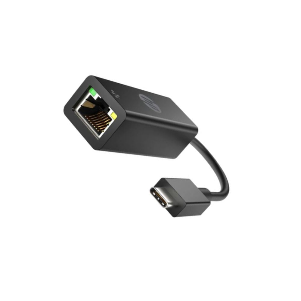 HP USB-C to RJ45 Gigabit Ethernet Adapter Black Compact Plug and Play Design