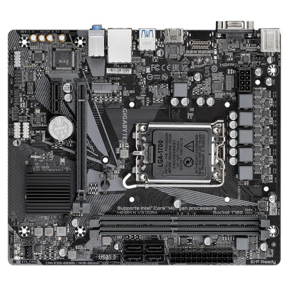 GIGABYTE Motherboard Intel® H610 Chipset for LGA 1700; 2x DDR4; 1x M2; D-Sub/HDMI; mATX
