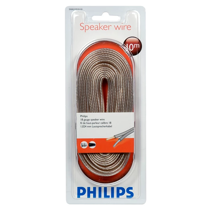 Philips 0.75mm Speaker Cable – 10 Meter High-Quality Audio Wire for Clear Sound in branded packaging for superior audio performance