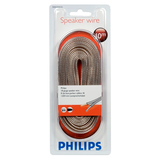 Philips 0.75mm Speaker Cable – 10 Meter High-Quality Audio Wire for Clear Sound in branded packaging for superior audio performance