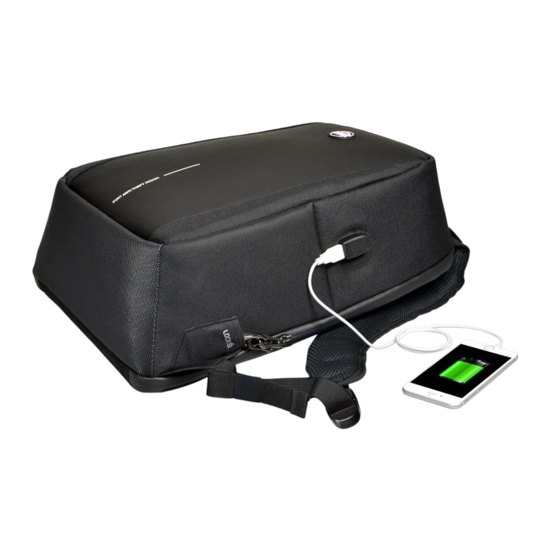 Port Designs Chicago EVO Anti-Theft 13-15.6" Backpack - Black with USB charging port and secure lockable zippers.