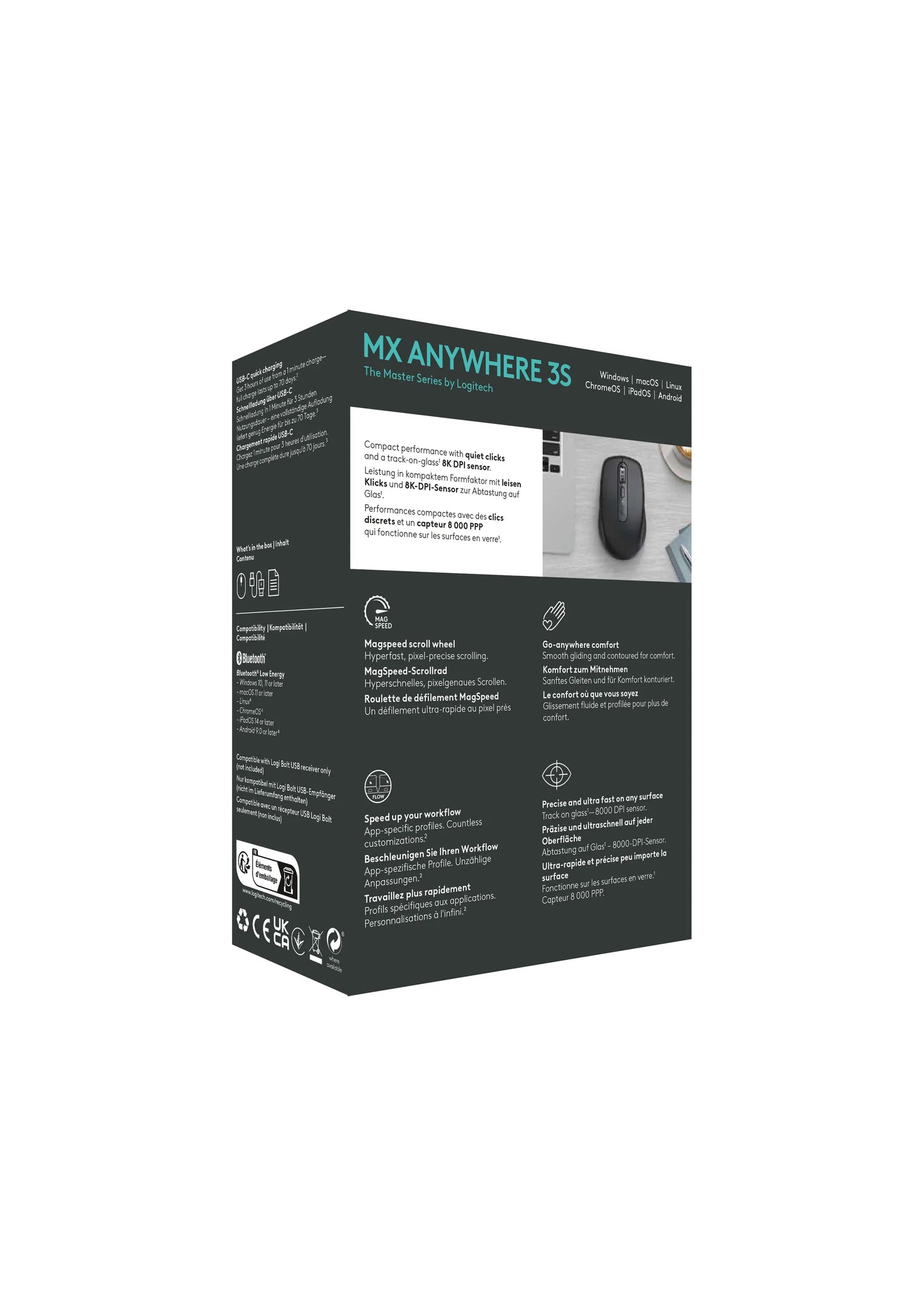 910-006929 - LOGI MX ANYWHERE3S 9GRAPHITE-2.4GHZ/BT-N/A-EMEA28-935
