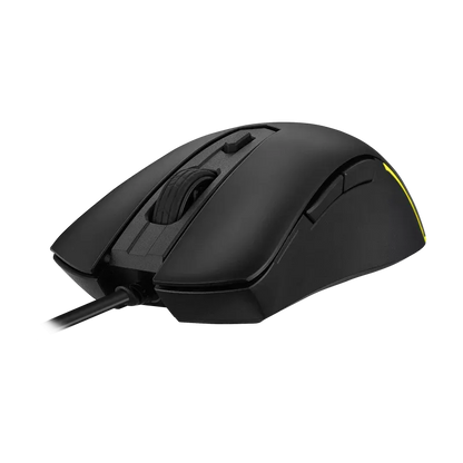 ASUS Gaming mouse/Wired/USB 2.0/Aura Sync/Win10/IP56/11/123x68x40mm/59g w/o cable/BLK/6 buttons/Switch: 60million