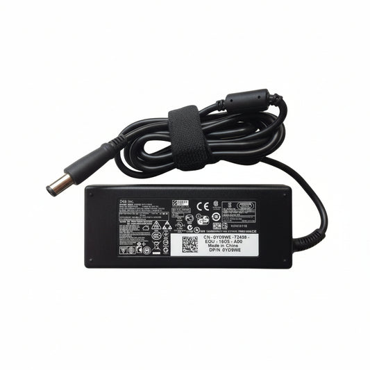 Dell 586J0 90W AC notebook charger front view in black