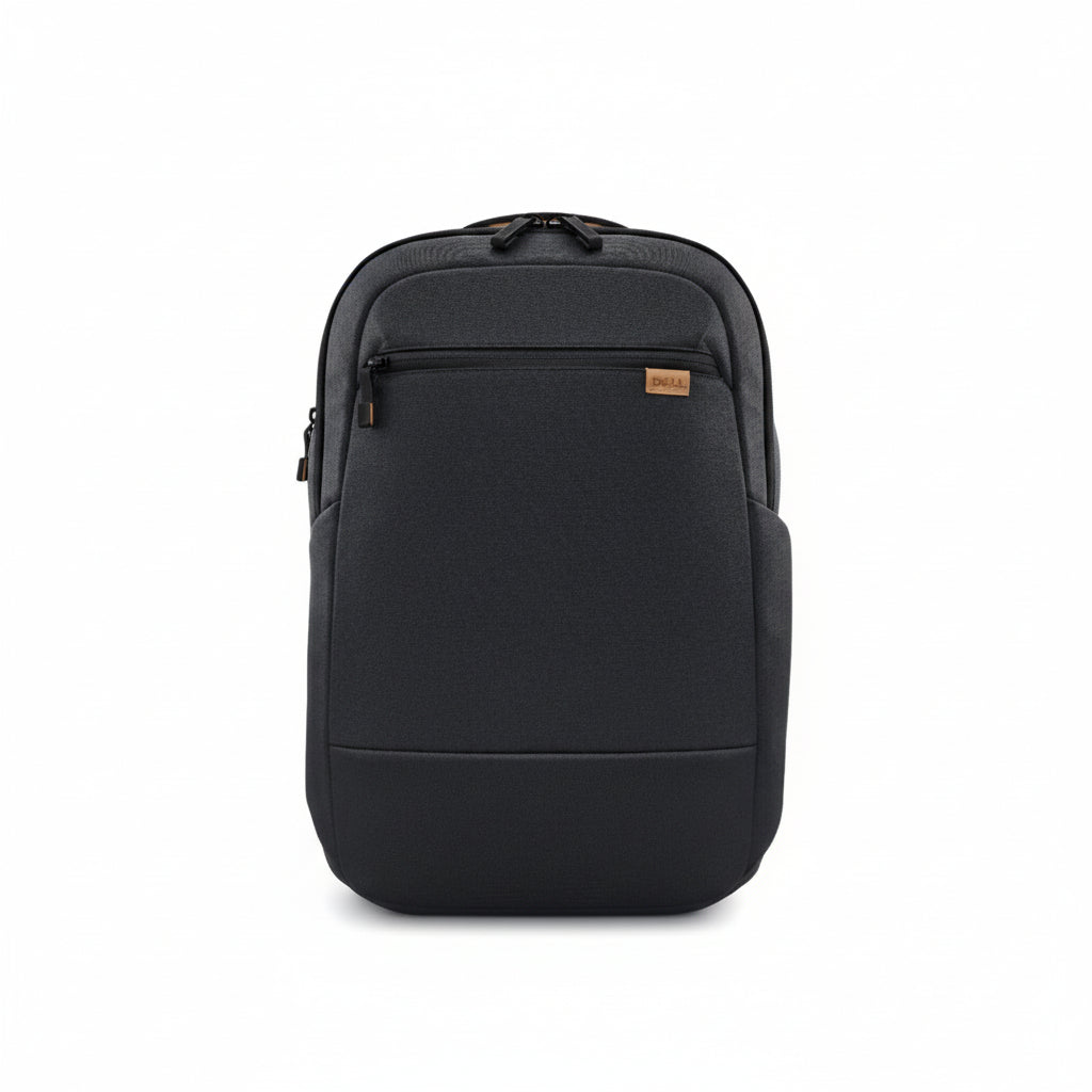 Dell EcoLoop Premier Slim Backpack front view, black, for 14–16” laptops