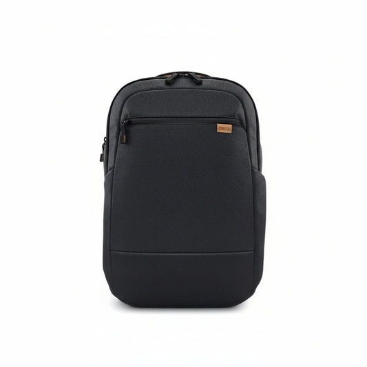 Dell EcoLoop Premier Slim Backpack front view, black, for 14–16” laptops