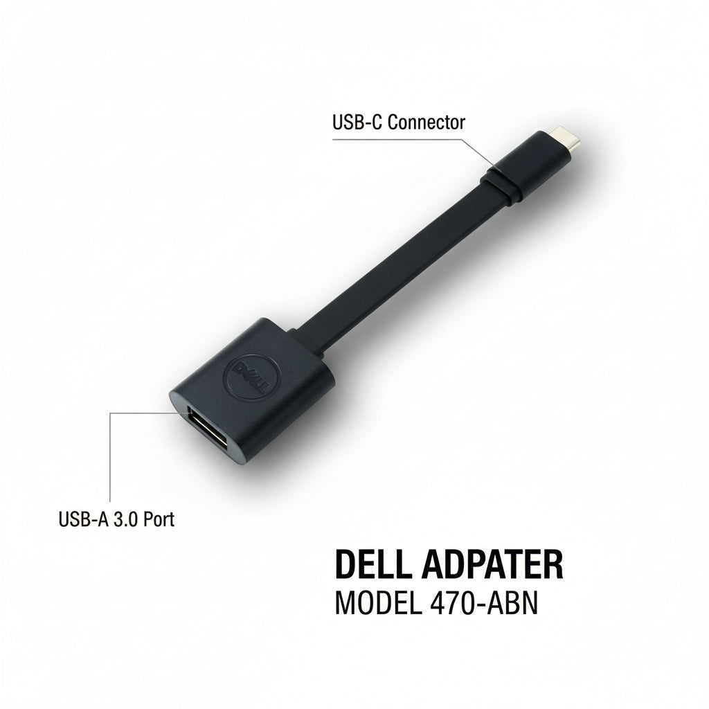 Dell USB-C to USB-A 3.0 adapter side profile