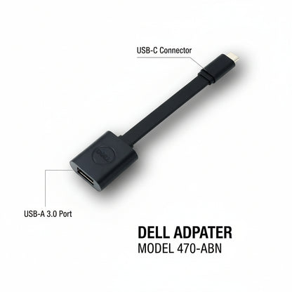 Dell USB-C to USB-A 3.0 adapter side profile