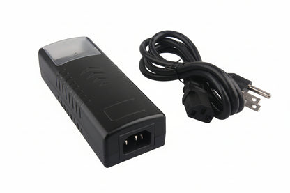 Front view of M-LINK 4-channel distribution power supply showing LED indicators.

