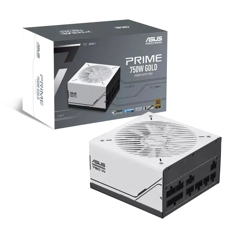 ASUS PSU/PRIME 750W/Fully modular/80 Plus Gold/ATX 3.0/Black/White Colour Flip; 8 year warranty