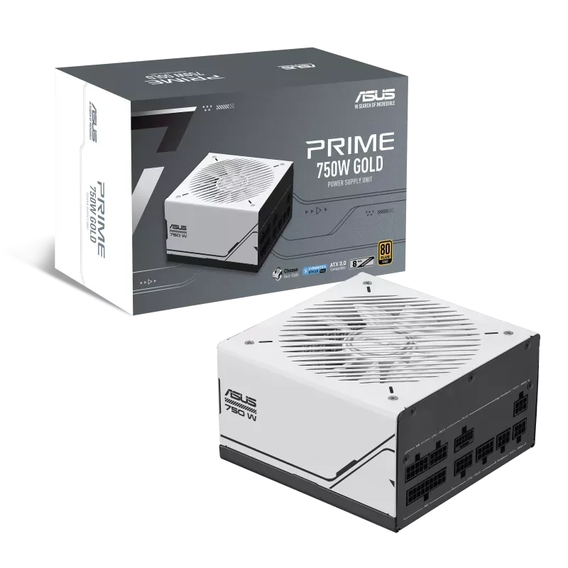 ASUS PSU/PRIME 750W/Fully modular/80 Plus Gold/ATX 3.0/Black/White Colour Flip; 8 year warranty