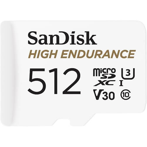 SanDisk 512GB High Endurance microSDXC Memory Card UHS-I U3 V30 C10 – Ideal for Dash Cams