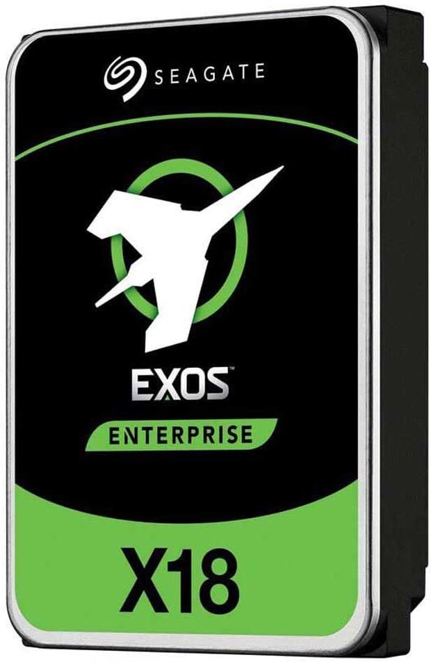 Seagate Exos X18 12TB Enterprise HDD – 3.5", 7200 RPM, SATA 6Gb/s, Bulk Version, ST12000NM004J Seagate front label