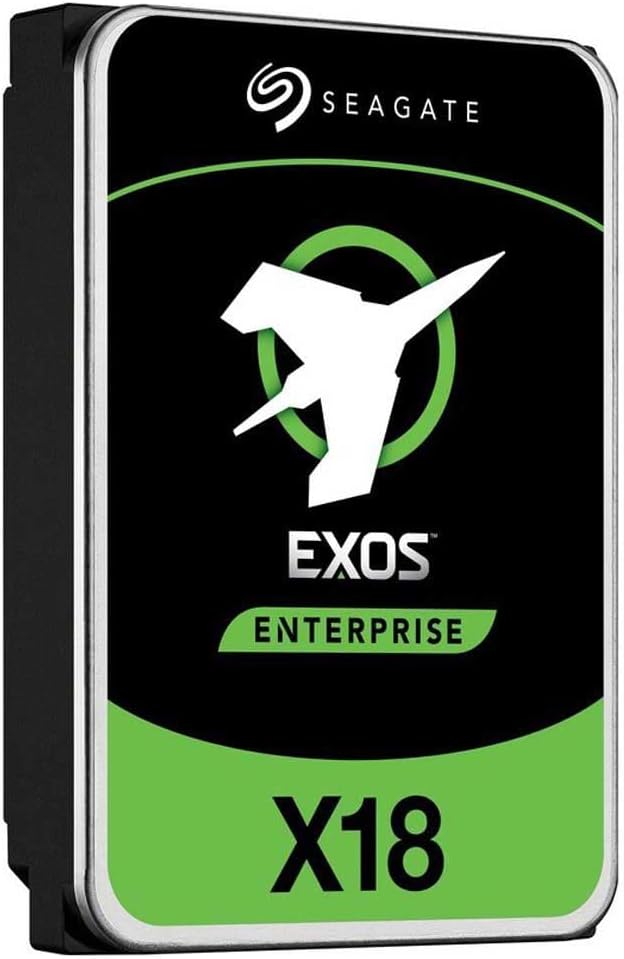 Seagate Exos X18 12TB Enterprise HDD – 3.5", 7200 RPM, SATA 6Gb/s, Bulk Version, ST12000NM004J front label