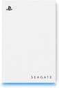 Seagate Game Drive for PS4/PS5 – 5 TB Portable External HDD, USB 3.0, stylish white with blue LED lights.