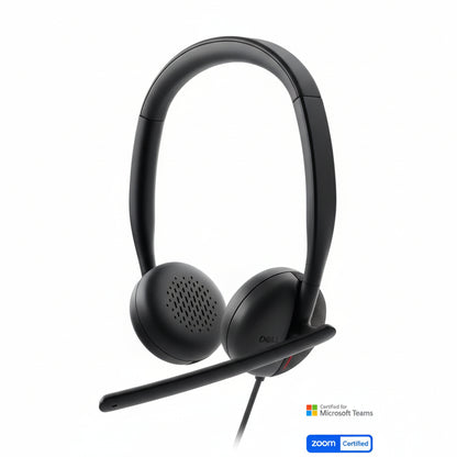 Dell WH3024 Wired On-Ear Headset with AI Noise Cancelling Mic USB-C 