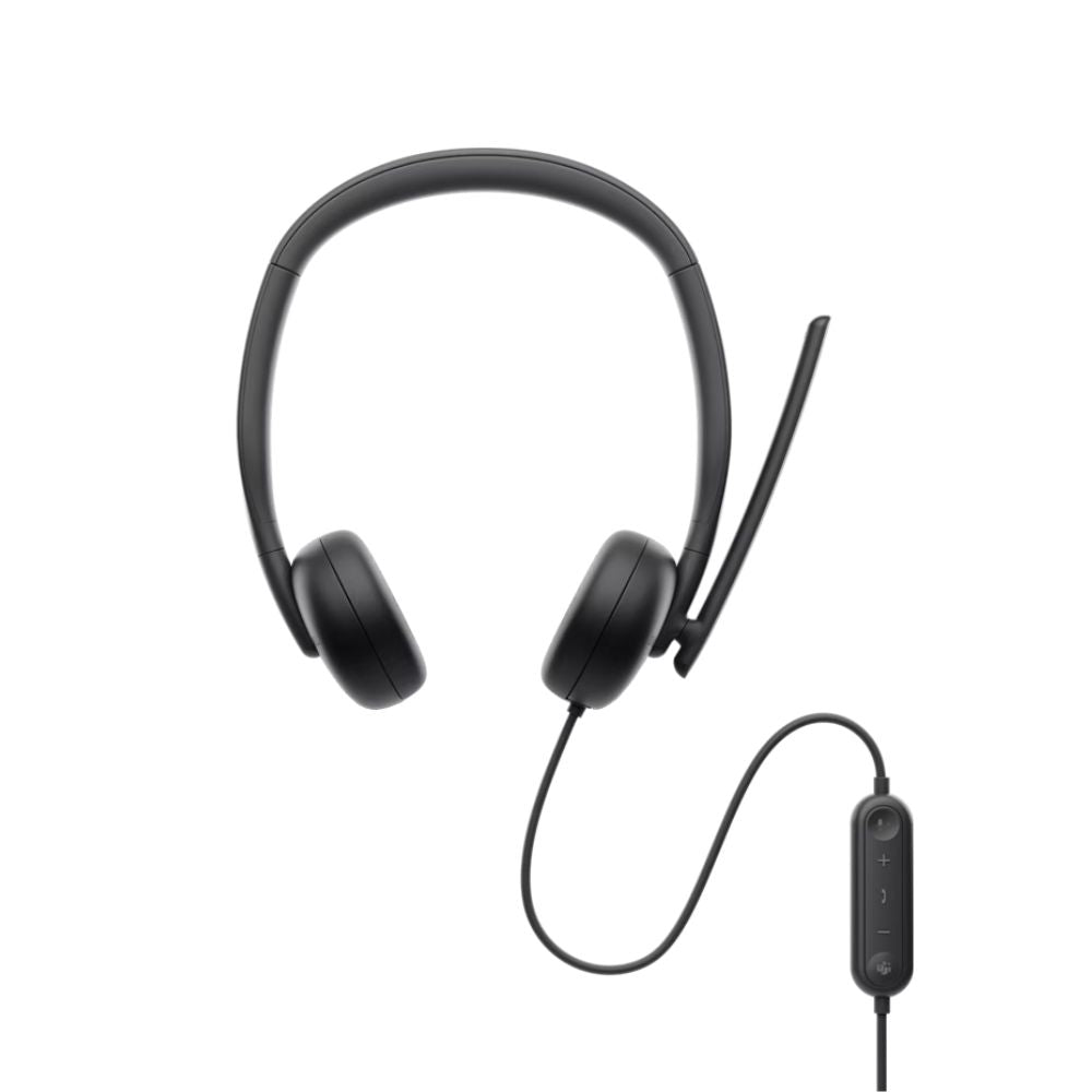 Dell WH3024 Wired On-Ear Headset with AI Noise Cancelling Mic USB-C 