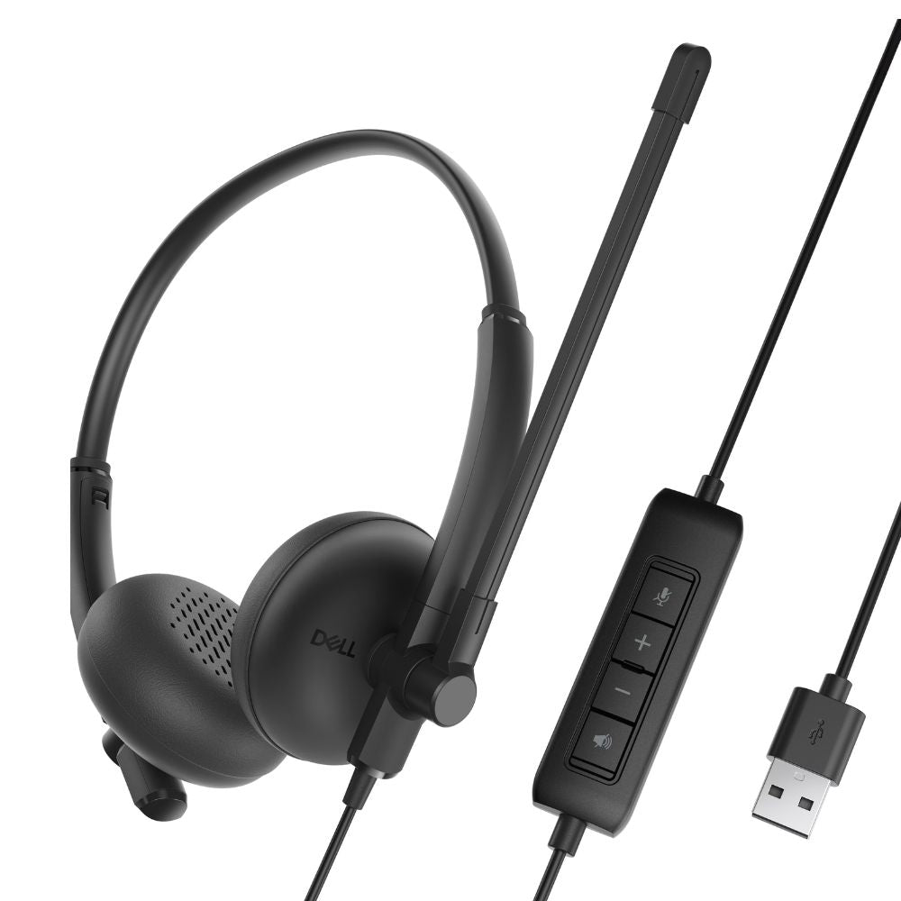Dell Wired Headset WH125 USB-A with Rotatable Boom Mic Inline Controls and Comfort