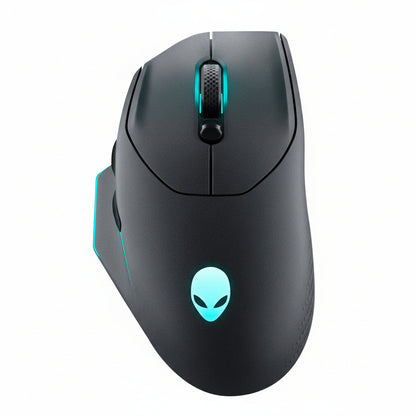 Alienware AW620M wireless mouse front view.

