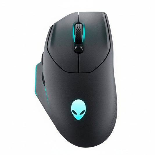 Alienware AW620M wireless mouse front view.

