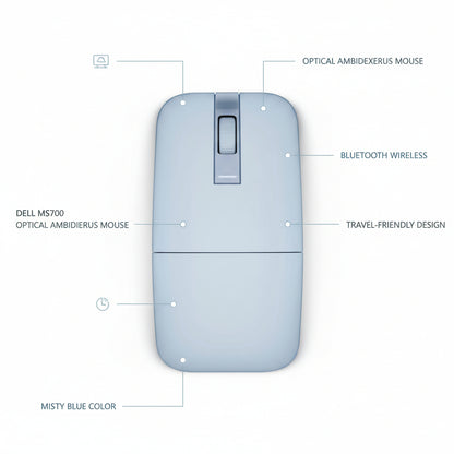 Dell MS700 wireless mouse with touch scroll surface for smooth navigation