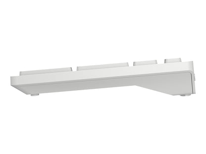 Keyboard with two-angle tilt legs extended.

