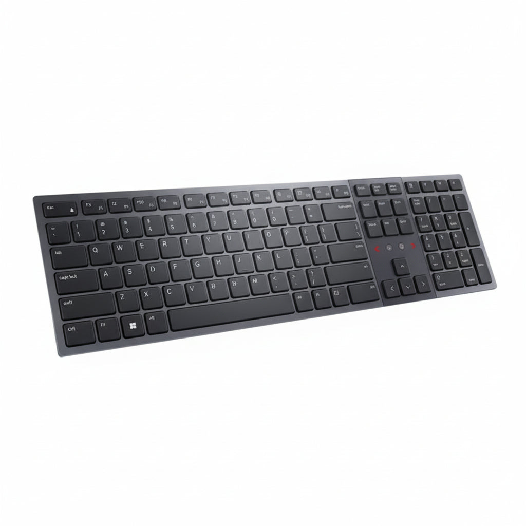 Keyboard showing backlit keys and programmable function row.

