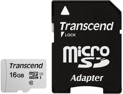 TRANSCEND 300S 16GB MICRO SD UHS-I U1 CLASS 10 READ 95 MB/S WRITE 45MB/S WITH SD ADAPTOR