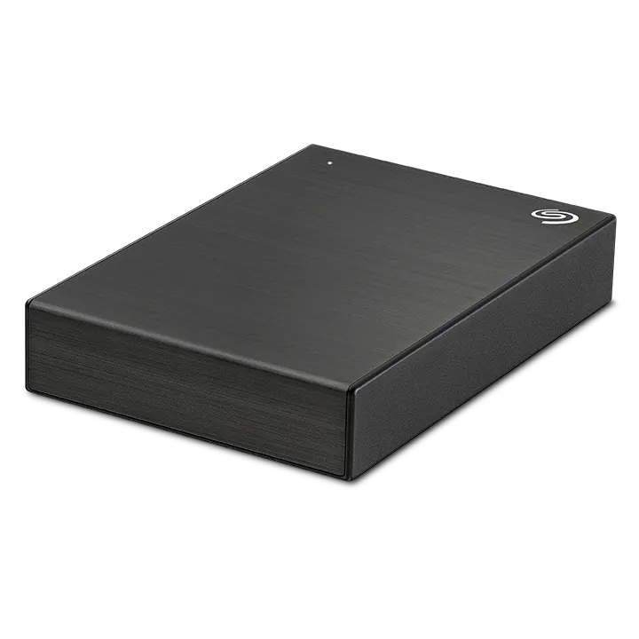 Seagate One Touch 5 TB Portable HDD – Black features USB 3.2 Gen 1, AES-256 Encryption, and a sleek design for secure storage.