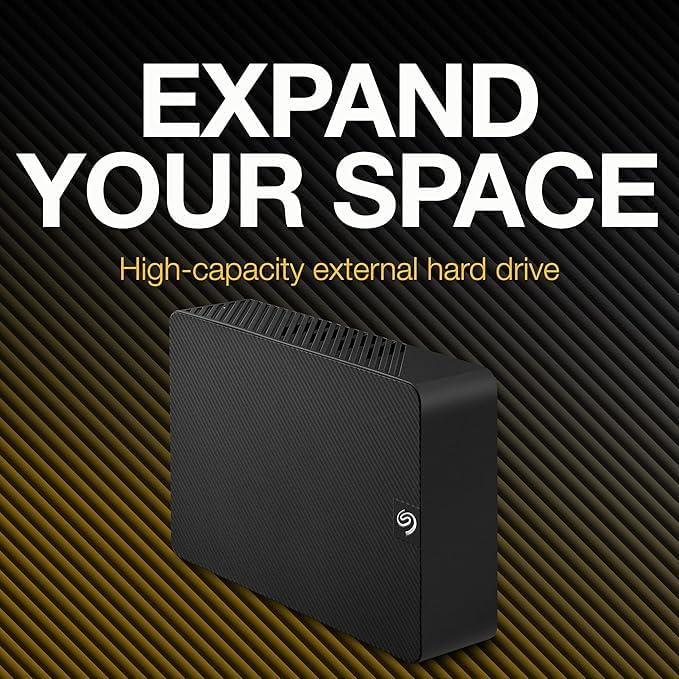 Seagate Expansion 28TB External Hard Drive – USB 3.0 Desktop HDD with Rescue Services, STKP28000400 black drive