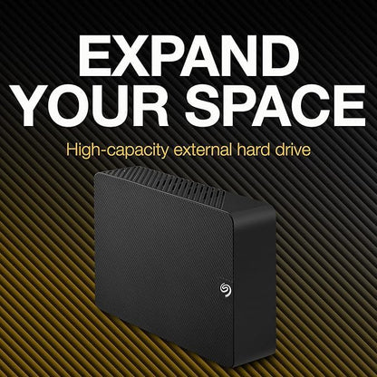 Seagate Expansion 28TB External Hard Drive – USB 3.0 Desktop HDD with Rescue Services, STKP28000400 black drive