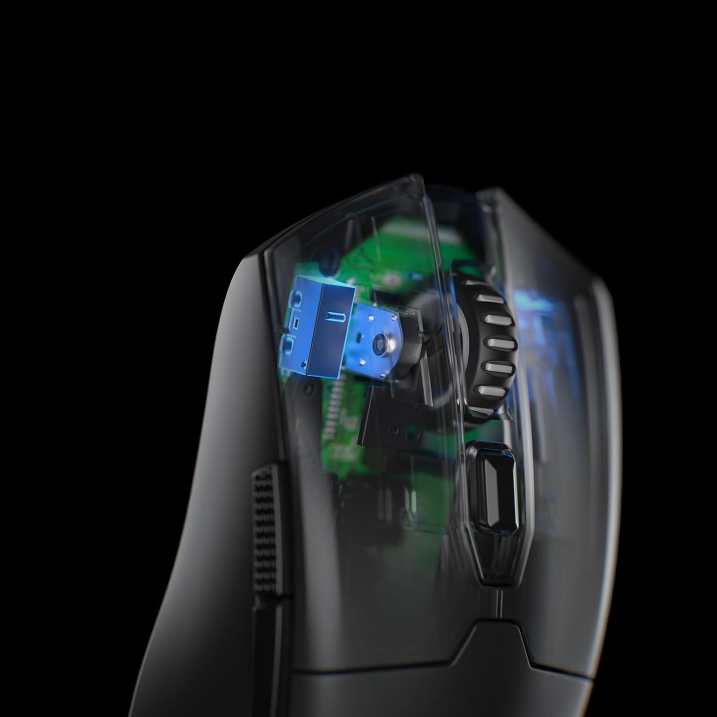Redragon M995 Wired Gaming Mouse, 26000 DPI, 6 Programmable Buttons, RGB Backlit, Black – internal PCB reveal