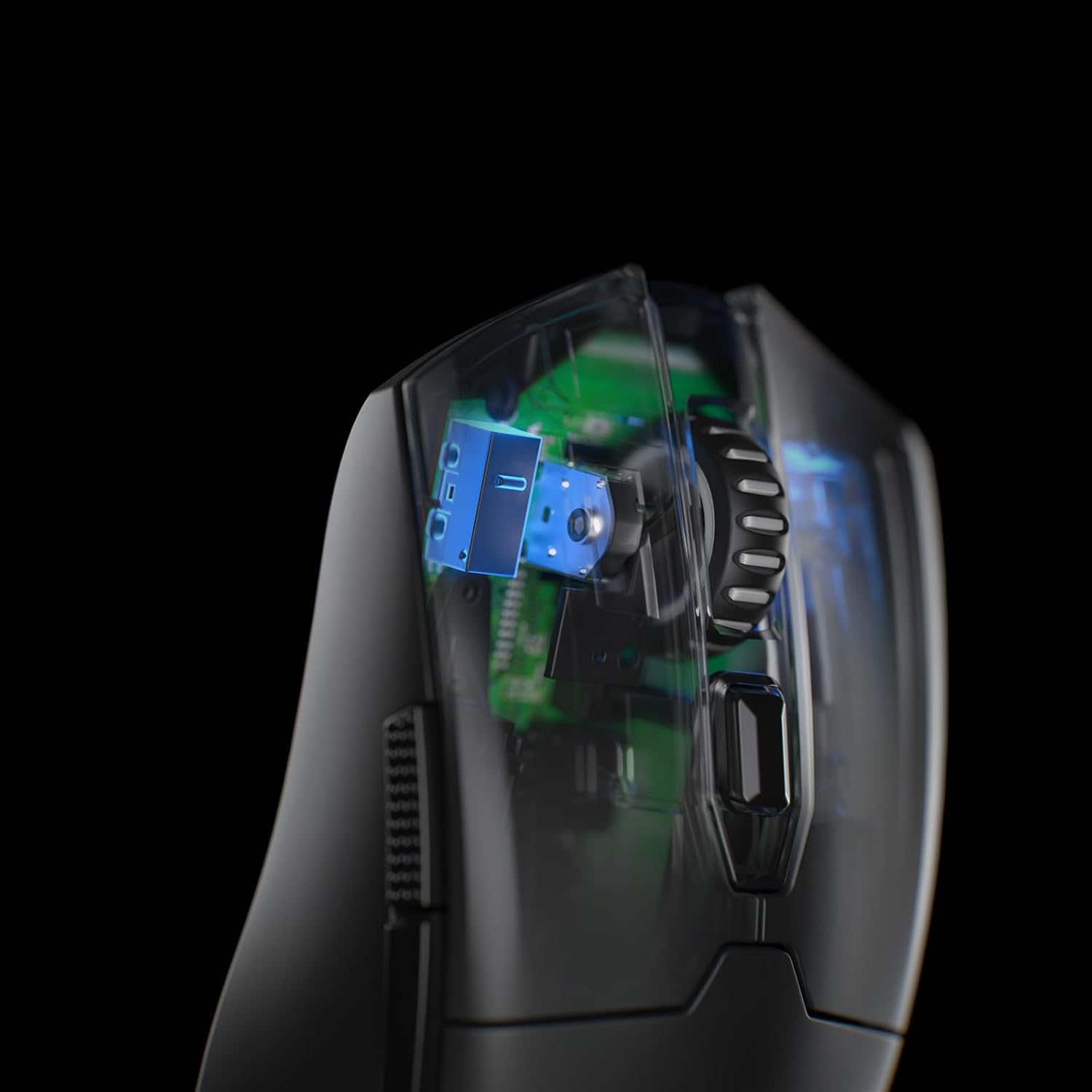 Redragon M995 Wired Gaming Mouse, 26000 DPI, 6 Programmable Buttons, RGB Backlit, Black – internal PCB reveal