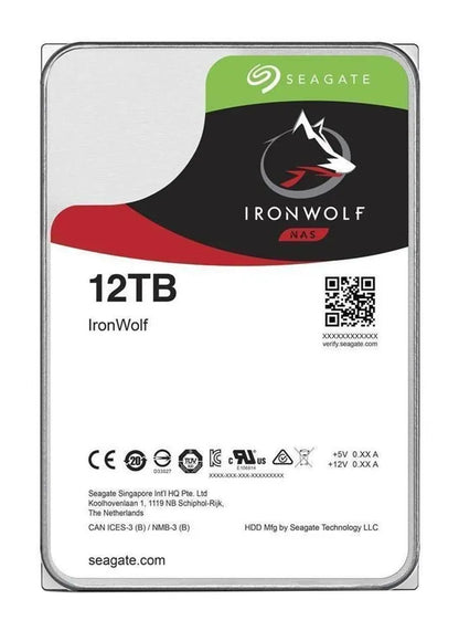 Seagate IronWolf 12TB NAS Hard Drive – 3.5" SATA 6Gb/s, 7200RPM, CMR, 256MB Cache, RAID-Ready