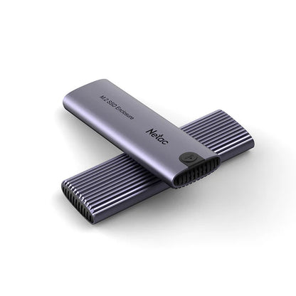 NETAC M.2 NVMe/SATA External SSD Enclosure – USB 3.2 Gen 2, 10Gbps High-Speed Adapter Case with sleek aluminum design