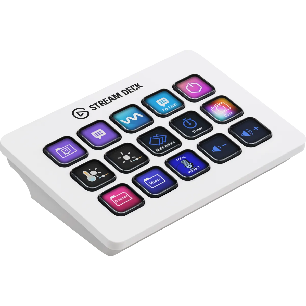 Elgato Stream Deck MK.2 - Tactile Control Interface; 15 Customizable LCD Keys - White
