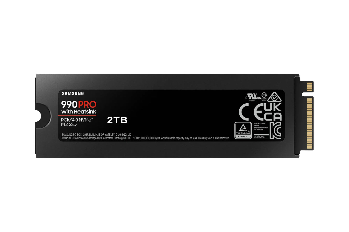 SAMSUNG MZ-V9P2T0CW 990 PRO 2 TB NVMe SSD W/Heatsink - Read Speed up to 7450 MB/s; Write Speed to up 6900 MB/s; Random Read up t