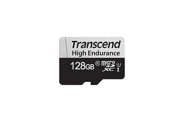 Transcend 350V 128GB High Endurance microSDXC UHS-I U1 Class 10 Card + SD Adapter