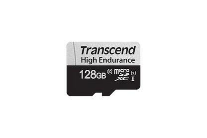 Transcend 350V 128GB High Endurance microSDXC UHS-I U1 Class 10 Card + SD Adapter