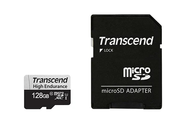 Transcend 350V 128GB High Endurance microSDXC UHS-I U1 Class 10 Card + SD Adapter