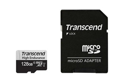 Transcend 350V 128GB High Endurance microSDXC UHS-I U1 Class 10 Card + SD Adapter