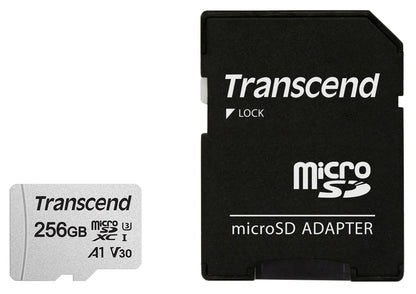 TRANSCEND 256GB MICRO SDXC C 10 UHS-I U1/U3 V30 A1 WITH SD ADAPTOR