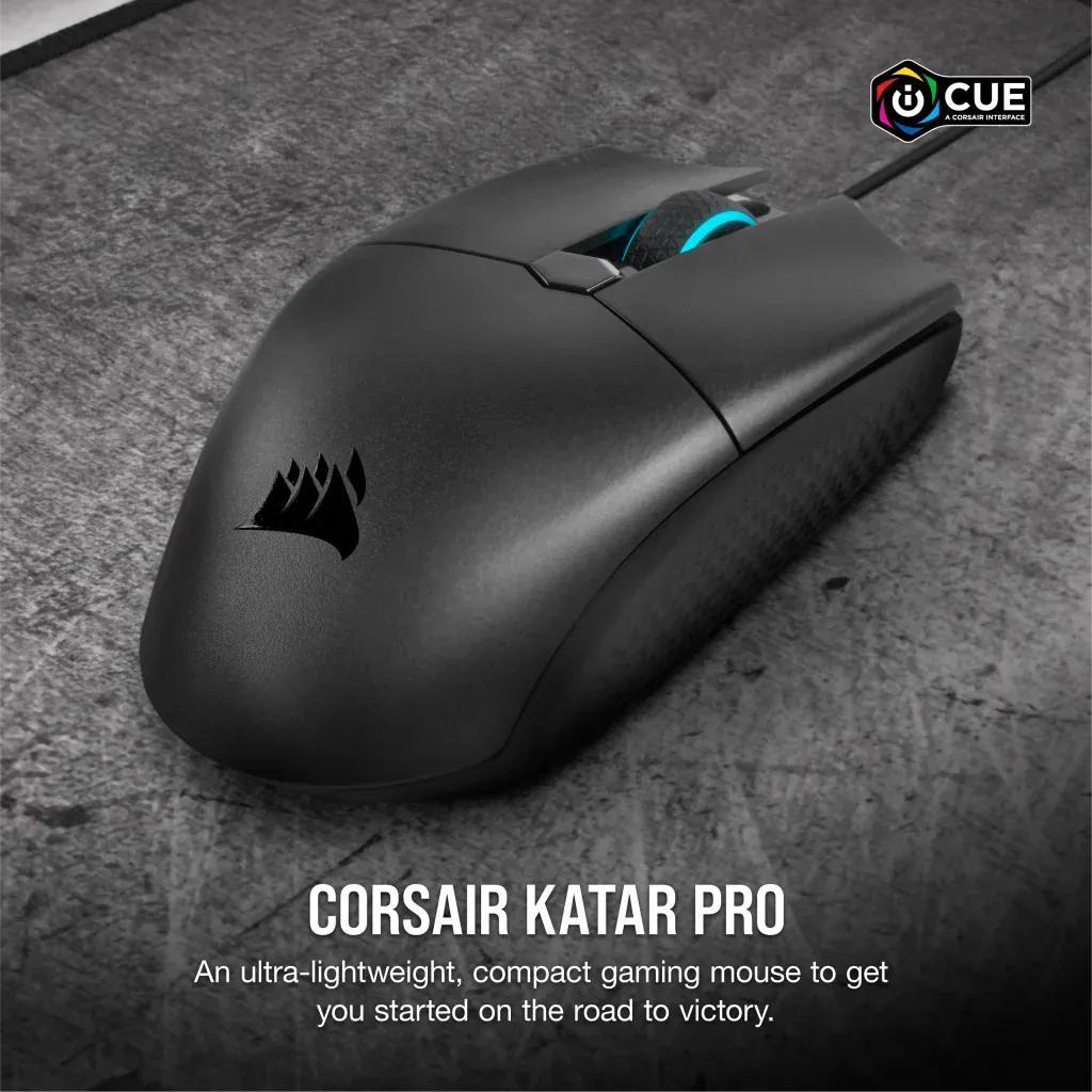 Corsair KATAR PRO Ultra-Light Gaming Mouse; 12400 DPI; Black.