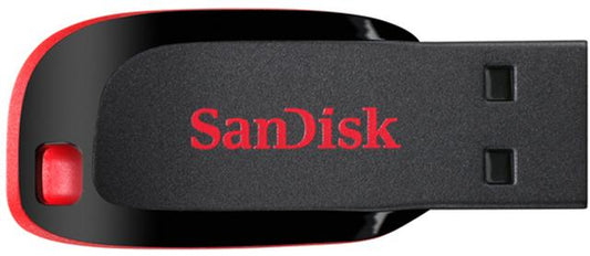 SanDisk Cruzer Blade 128GB USB Flash Drive – Compact, Reliable USB 2.0 Pen Drive, Black/Red — TechStore