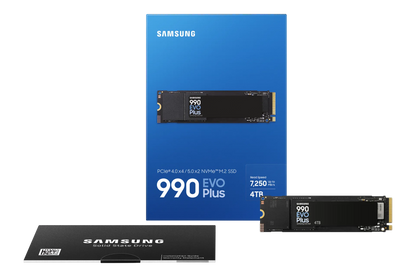 SAMSUNG MZ-V9S4T0BW 990 EVO Plus 4TB NVMe SSD - Read Speed up to 7250 MB/s; Write Speed to up 6300 MB/s; Random Read up to 1 050